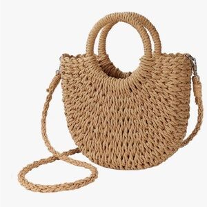 Stylish Tan Woven Handbag